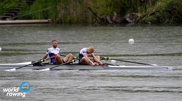 Jiri Simanek (b), Miroslav Vrastil (s), Lightweight Men's Double Sculls, Czech Republic, 2021 World Rowing Final Olympic Qualification Regatta, Lucerne, Switzerland - Detlev Seyb/MyRowingPhoto.com