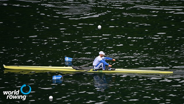 Stefanos Ntouskos, Men's Single Sculls, Greece, 2021 World Rowing Cup II, Lucerne, Switzerland / Detlev Seyb/MyRowingPhoto.com