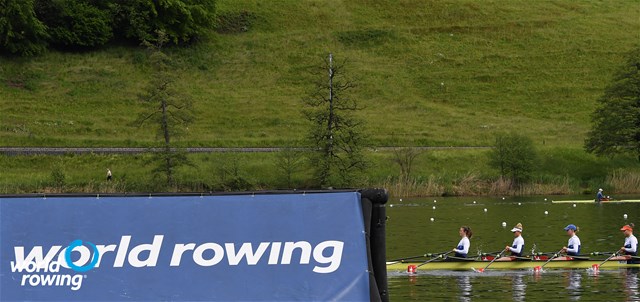 Salome Ulrich (b), Ella Von Der Schulenburg, Lisa Loetscher, Pascale Walker (s), Women's Quadruple Sculls, Switzerland, 2021 World Rowing Cup II, Lucerne, Switzerland / Detlev Seyb/MyRowingPhoto.com