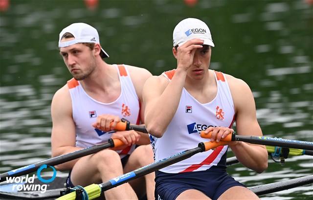 Guus Mollee (b), Wietse Morreau (s), Men's Double Sculls, Netherlands, 2021 World Rowing Cup II, Lucerne, Switzerland / Detlev Seyb/MyRowingPhoto.com