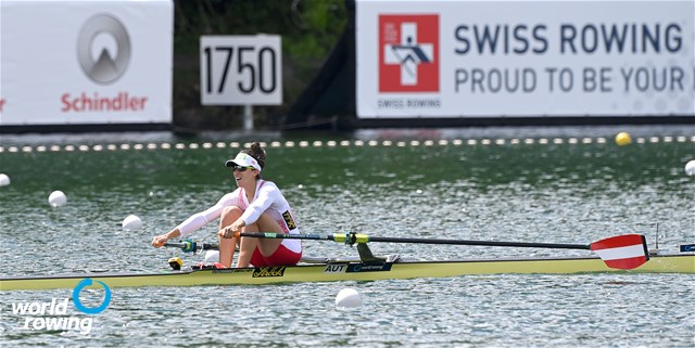 Magdalena Lobnig, Women's Single Sculls, Austria, 2021 World Rowing Cup II, Lucerne, Switzerland / Detlev Seyb/MyRowingPhoto.com