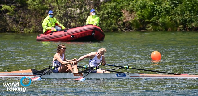 Roos De Jong (b), Lisa Scheenaard (s), Women's Double Sculls, Netherlands, 2021 World Rowing Cup II, Lucerne, Switzerland, Detlev Seyb/MyRowingPhoto.com