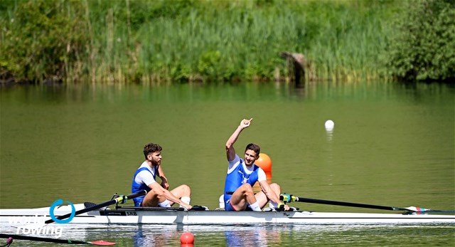 Martin Mackovic (b), Milos Vasic (s), Men's Pair, Serbia, 2021 World Rowing Cup II, Lucerne, Switzerland, Detlev Seyb/MyRowingPhoto.com
