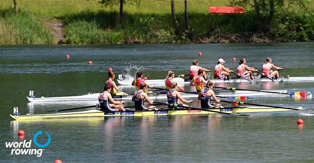 Rowan Mckellar (b), Harriet Alexandra Emily Taylor, Caragh Mcmurtry, Rebecca Shorten (s), Women's Four, Great Britain, 2021 World Rowing Cup II, Lucerne, Switzerland, Detlev Seyb/MyRowingPhoto.com