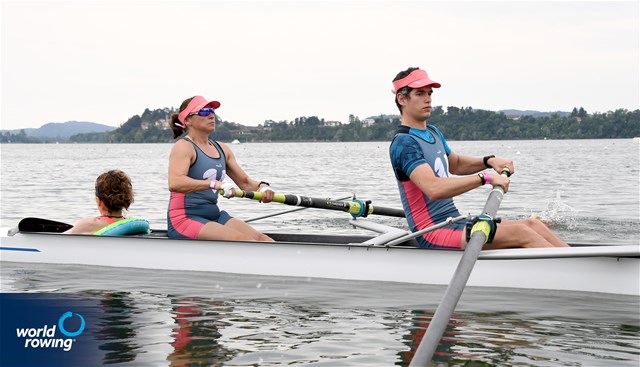 Josefa Benitez Guzman (b), Jorge Pineda Matabuena, Enrique Floriano Millan, Veronica Rodriguez Pulido (s), Raquel Comesana Blanco (c), PR3 Mixed coxed four , Spain, 2021 Final Paralympic Qualification Regatta, Gavirate, Italy / Maren Derlien/MyRowingPhoto.com