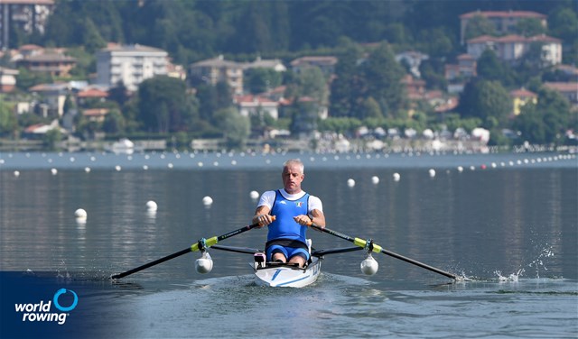 Massimo Spolon, PR1 Mens Single Sculls, Italy, Heats, 2021 Final Paralympic Qualification Regatta, Gavirate, Italy / Maren Derlien / MyRowingPhoto.com
