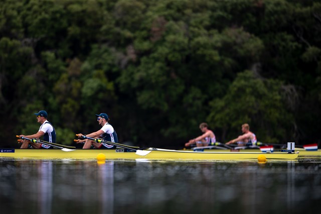 Victor Kleshnev (b), Rory Harris (s), Men's Double Sculls, Great Britain, 2021 World Rowing Cup III, Sabaudia, Italy / World Rowing/Benedict Tufnell