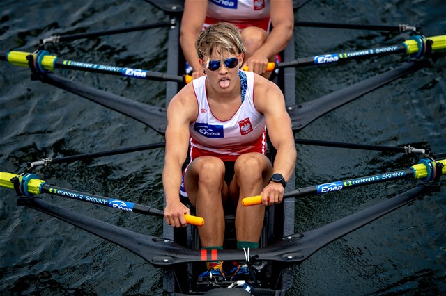 Agnieszka Kobus-Zawojska (b), Marta Wieliczko, Maria Sajdak, Katarzyna Zillmann (s), Women's Quadruple Sculls, Poland, 2021 World Rowing Cup III, Sabaudia, Italy / World Rowing/Benedict Tufnell