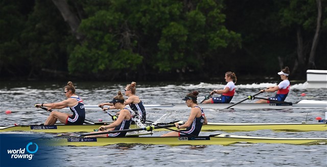 Susannah Susie Dear (b), Samantha Sam Redgrave (s), Women's Pair, Great Britain, 2021 World Rowing Cup III, Sabaudia, Italy / Detlev Seyb/MyRowingPhoto.com