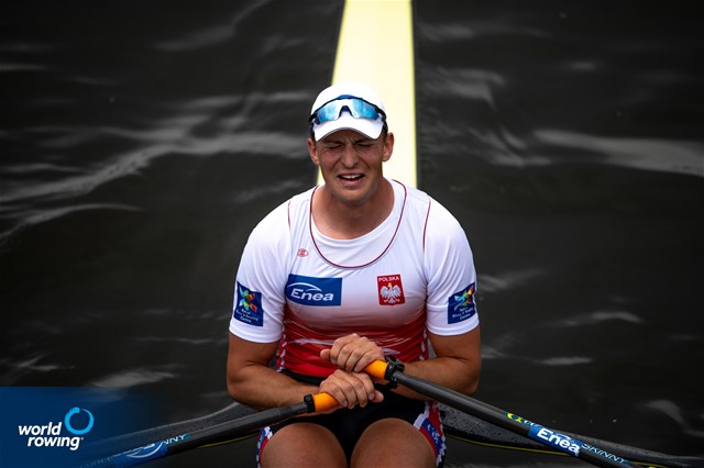 Natan Wegrzycki-Szymczyk, Men's Single Sculls, Poland, 2021 World Rowing Cup III, Sabaudia, Italy / World Rowing/Benedict Tufnell