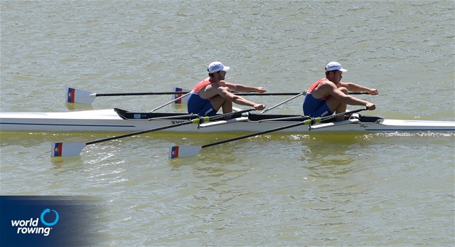 Tomas Anda (b), Jakub Herhonek (s), Men's Double Sculls, Slovakia, 2021 World Rowing Under 23 Championships, Racice, Czech Republic / Detlev Seyb/MyRowingPhoto.com
