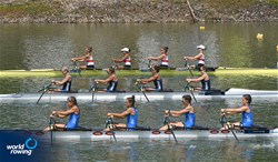 Lighweight Women's Quadruple Sculls, 2021 World Rowing Under 23 Championships, Racice, Czech Republic / Detlev Seyb/MyRowingPhoto.com