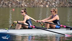 Katherine Maietta (b), Josephine Konopka (s), Women's Double Sculls, United States of America, 2021 World Rowing Under 23 Championships, Racice, Czech Republic / Detlev Seyb/MyRowingPhoto.com