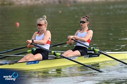 Cora Loch (b), Judith Guhse (s), Women's Double Sculls, Germany, 2021 World Rowing Under 23 Championships, Racice, Czech Republic / Detlev Seyb/MyRowingPhoto.com
