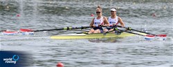 Lisa Bruijnincx (b), Fien Van Westreenen (s), Women's Double Sculls, Netherlands, 2021 World Rowing Under 23 Championships, Racice, Czech Republic / Detlev Seyb/MyRowingPhoto.com