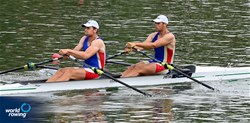 Alexandru Masnic (b), Alexandr Bulat (s), Men's Double Sculls, Republic of Moldova, 2021 World Rowing Under 23 Championships, Racice, Czech Republic / Detlev Seyb/MyRowingPhoto.com