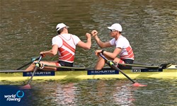 Kai Schaetzle (b), Tim Roth (s), Men's Double Sculls, Switzerland, 2021 World Rowing Under 23 Championships, Racice, Czech Republic / Detlev Seyb/MyRowingPhoto.com