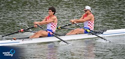 Ivan-Ante Grgic (b), Patrik Papac (s), Men's Double Sculls, Croatia, 2021 World Rowing Under 23 Championships, Racice, Czech Republic / Detlev Seyb/MyRowingPhoto.com