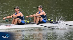 Simon Hatcher (b), Nelson Tucker Thomas (s), Men's Double Sculls, United States of America, 2021 World Rowing Under 23 Championships, Racice, Czech Republic / Detlev Seyb/MyRowingPhoto.com