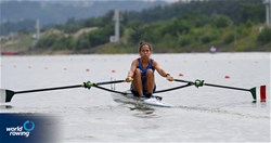 Silvia Crosio, Lightweight Women's Single Sculls, Italy, 2021 World Rowing Under 23 Championships, Racice, Czech Republic / Detlev Seyb/MyRowingPhoto.com
