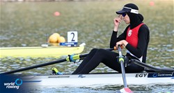 DAREEN Mahmoud  Mohamed, Women's Single Sculls, Egypt, 2021 World Rowing Under 23 Championships, Racice, Czech Republic / Detlev Seyb/MyRowingPhoto.com