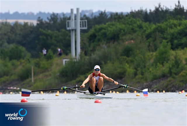 Anastasiia Liubich, Women's Single Sculls, Russia, 2021 World Rowing Under 23 Championships, Racice, Czech Republic / Detlev Seyb/MyRowingPhoto.com