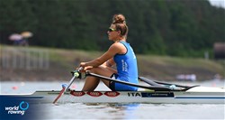 Linda De Filippis, Women's Single Sculls, Italy, 2021 World Rowing Under 23 Championships, Racice, Czech Republic / Detlev Seyb/MyRowingPhoto.com