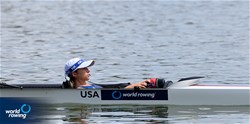 Hannah Broadland (c), Women's Coxed Four, United States of America, 2021 World Rowing Under 23 Championships, Racice, Czech Republic / Detlev Seyb/MyRowingPhoto.com