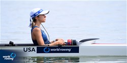 Hannah Broadland (c), Women's Coxed Four, United States of America, 2021 World Rowing Under 23 Championships, Racice, Czech Republic / Detlev Seyb/MyRowingPhoto.com