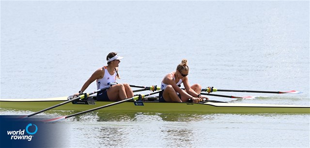 Lisa Bruijnincx (b), Fien Van Westreenen (s), Women's Double Sculls, Netherlands, 2021 World Rowing Under 23 Championships, Racice, Czech Republic / Detlev Seyb/MyRowingPhoto.com