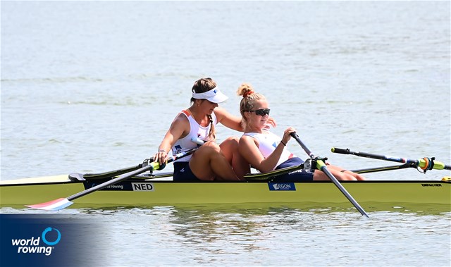 Lisa Bruijnincx (b), Fien Van Westreenen (s), Women's Double Sculls, Netherlands, 2021 World Rowing Under 23 Championships, Racice, Czech Republic / Detlev Seyb/MyRowingPhoto.com