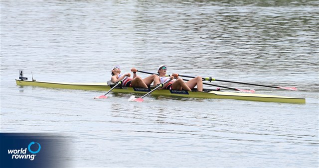 Kai Schaetzle (b), Tim Roth (s), Men's Double Sculls, Switzerland, 2021 World Rowing Under 23 Championships, Racice, Czech Republic / Detlev Seyb/MyRowingPhoto.com