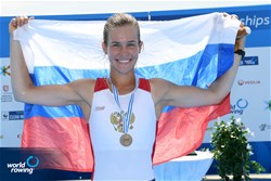 Aleksandra Fomina, Lightweight Women's Single Sculls, Russia, Bronze, 2021 World Rowing Under 23 Championships, Racice, Czech Republic / Detlev Seyb/MyRowingPhoto.com