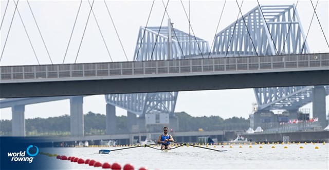 Stefanos Ntouskos, Men's Single Sculls, Greece, 2021 Olympic Games Regatta, Tokyo, Japan / World Rowing/Detlev Seyb