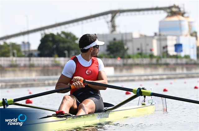 Onat Kazakli, Men's Single Sculls, Turkey, 2021 Olympic Games Regatta, Tokyo, Japan / World Rowing/Detlev Seyb