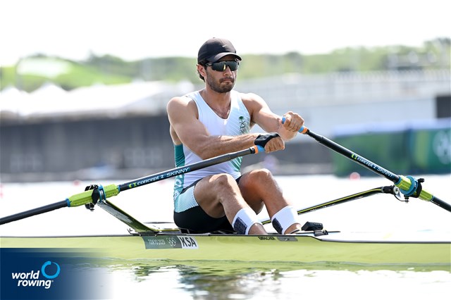 Husein Alireza, Men's Single Sculls, Saudi Arabia, 2021 Olympic Games Regatta, Tokyo, Japan / World Rowing/Detlev Seyb