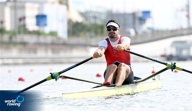 Onat Kazakli, Men's Single Sculls, Turkey, 2021 Olympic Games Regatta, Tokyo, Japan / World Rowing/Detlev Seyb