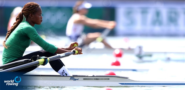 Esther Toko, Women's Single Sculls, Nigeria, 2021 Olympic Games Regatta, Tokyo, Japan / World Rowing/Igor Meijer
