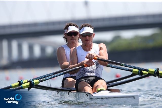 Jack Lopas (b), Christopher Harris (s), Men's Double Sculls, New Zealand, 2021 Olympic Games Regatta, Tokyo, Japan / World Rowing/Igor Meijer