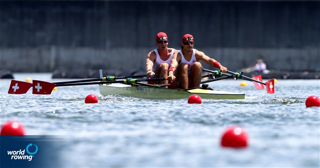 Barnabe Delarze (b), Roman Roeoesli (s), Men's Double Sculls, Switzerland, 2021 Olympic Games Regatta, Tokyo, Japan / World Rowing/Igor Meijer