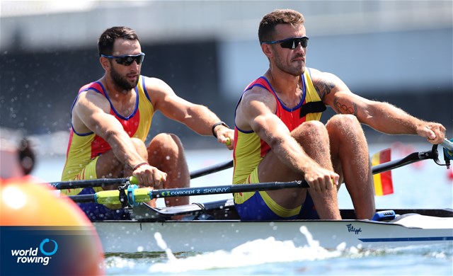 Ioan Prundeanu (b), Marian Enache (s), Men's Double Sculls, Romania, 2021 Olympic Games Regatta, Tokyo, Japan / World Rowing/Igor Meijer