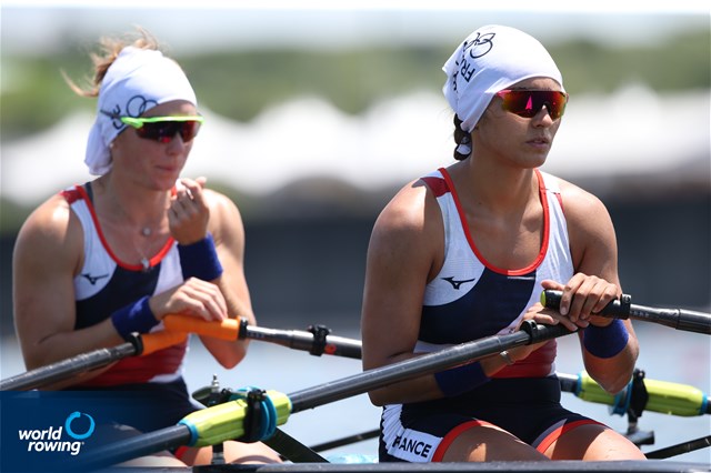 Helene Lefebvre (b), Elodie Ravera-Scaramozzino (s), Women's Double Sculls, France, 2021 Olympic Games Regatta, Tokyo, Japan / World Rowing/Igor Meijer