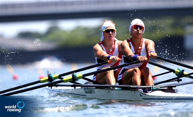 Helene Lefebvre (b), Elodie Ravera-Scaramozzino (s), Women's Double Sculls, France, 2021 Olympic Games Regatta, Tokyo, Japan / World Rowing/Igor Meijer