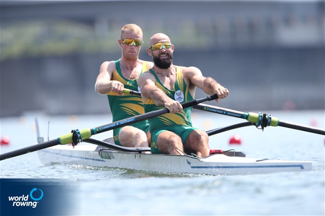 Luc Daffarn (b), Jake Green (s), Men's Pair, South Africa, 2020 Olympic Games Regatta, Tokyo, Japan / World Rowing/Igor Meijer