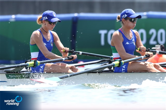 Valentina Rodini (b), Federica Cesarini (s), Lightweight Women's Double Sculls, Italy, 2020 Olympic Games Regatta, Tokyo, Japan / World Rowing/Igor Meijer