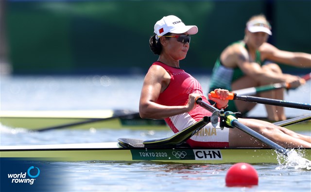 Yan Jiang, Women's Single Sculls, People's Republic of China, 2020 Olympic Games Regatta, Tokyo, Japan / World Rowing/Igor Meijer