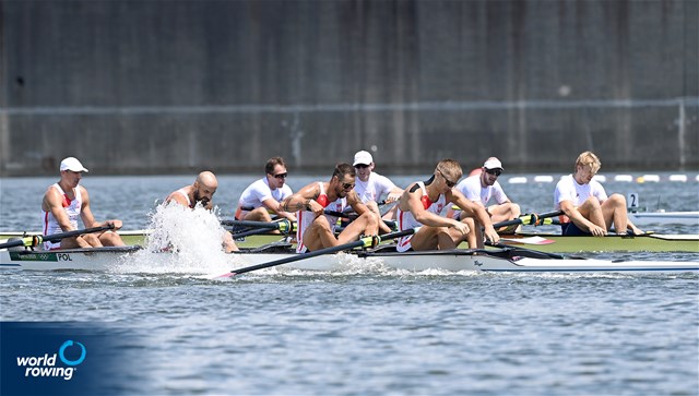 Mateusz Wilangowski (b), Mikolaj Burda, Marcin Brzezinski, Michal Szpakowski (s), Men's Four, Poland, 2020 Olympic Games Regatta, Tokyo, Japan / World Rowing/Detlev Seyb