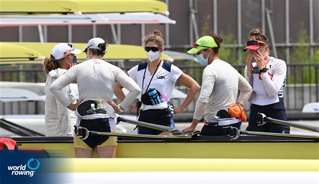 Cicely Madden (b), Alison Rusher, Meghan O'Leary, Ellen Tomek (s), Women's Quadruple Sculls, United States of America, 2020 Olympic Games Regatta, Tokyo, Japan / World Rowing/Detlev Seyb