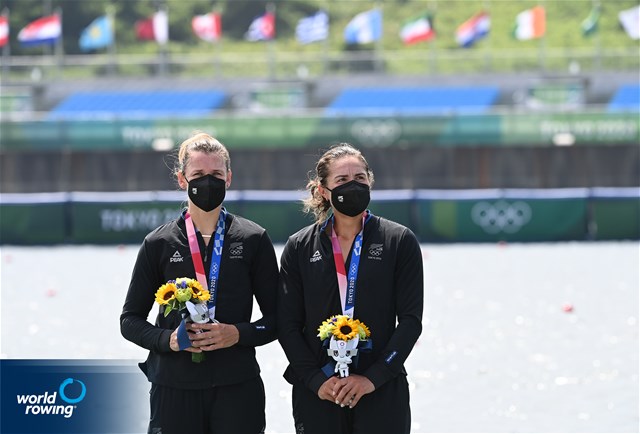 Brooke Donoghue (b), Hannah Osborne (s), Women's Double Sculls, New Zealand, silver, 2020 Olympic Games Regatta, Tokyo, Japan / World Rowing/Detlev Seyb