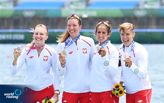Yunxia Chen (b), Ling Zhang, Yang Lyu, Xiaotong Cui (s), Women's Quadruple Sculls, People's Republic of China, gold, 2020 Olympic Games Regatta, Tokyo, Japan / World Rowing/Detlev Seyb
